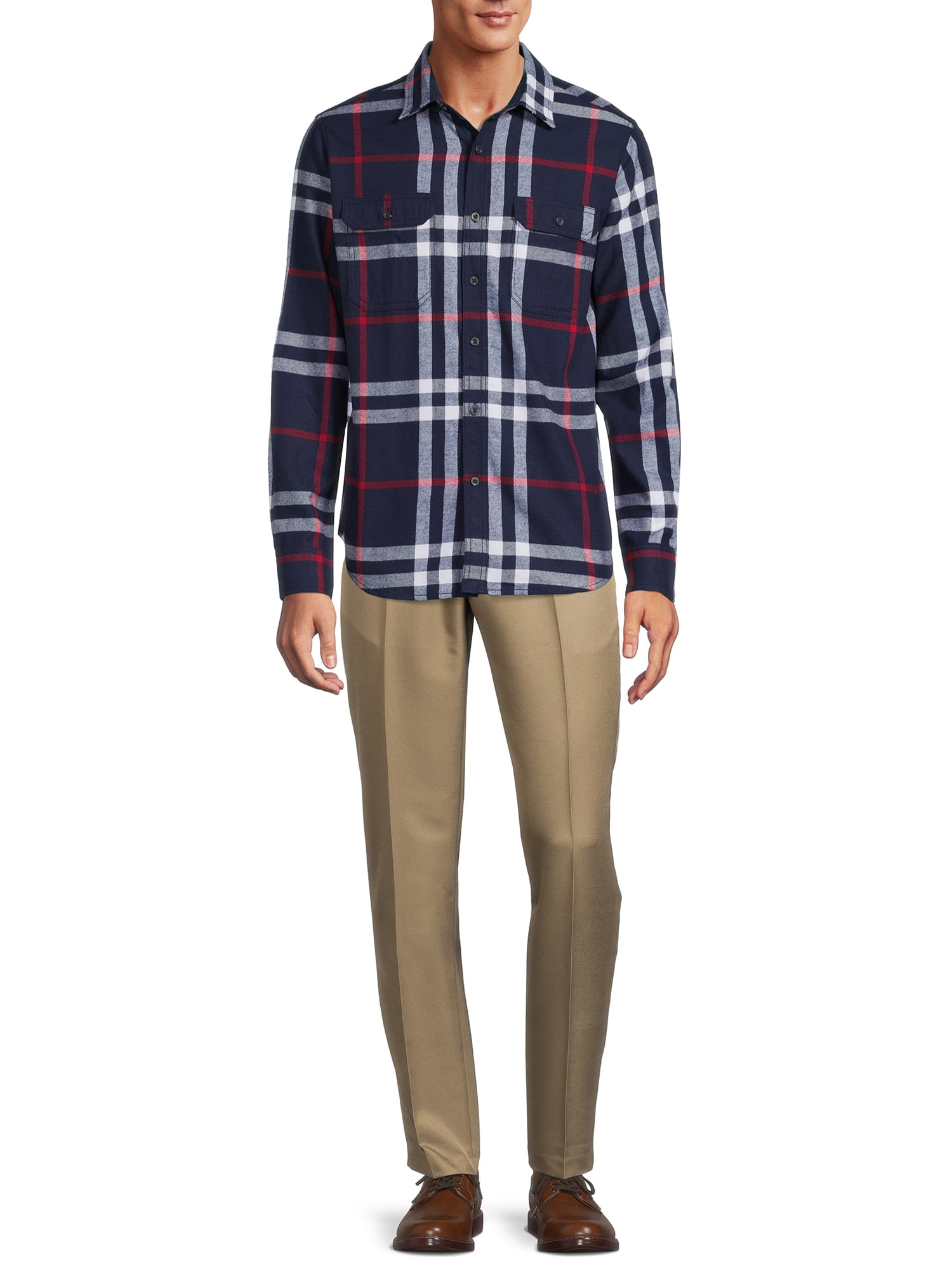 George Men's Long Sleeve Flannel Shirt