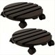 thumbnail image 1 of Soporte de Rodillo para Plantas con Ruedas Giratorias Bloqueables de 360°, Bandeja de Madera para Macetas, Base para Plantas de Fácil Montaje, 1 of 5