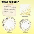 thumbnail image 2 of LLMSIX 40 Pieces Plates and Napkins Set, White and Gold Party Dessert Plates and Napkins, Disposable Party Dinnerware Set Suitable for Graduation Birthdays Weddings and Gatherings for 20 People, 2 of 7