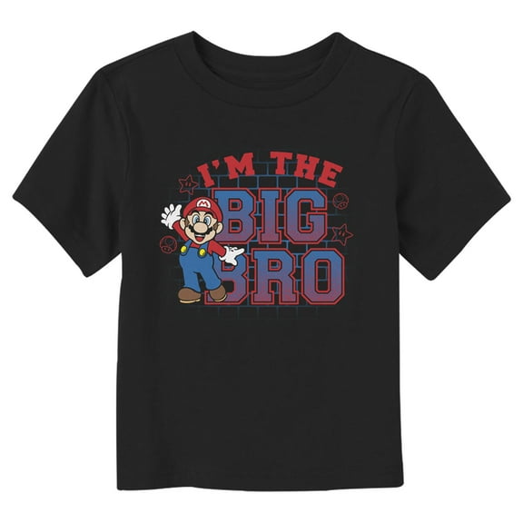 Toddler's Nintendo Big Bro Mario Graphic Tee Black 3T