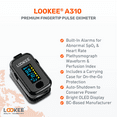 thumbnail image 5 of LOOKEE Premium Fingertip Pulse Oximeter Finger Monitor With Case, Lanyard and Batteries - Black Color Oxygen Finger Monitor, 5 of 6