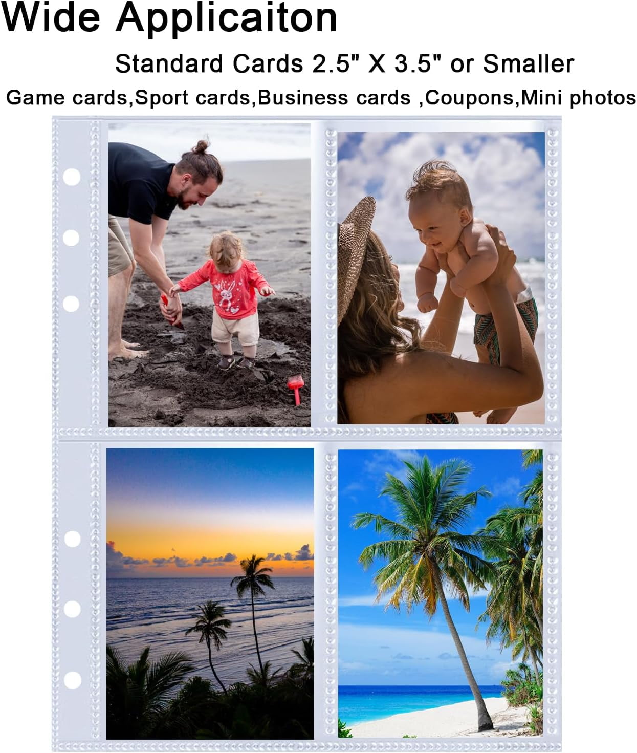 Photo card binder with 30 4-pocket card pages, 6 circular binders, A5 binder card collection book with 240 card slots