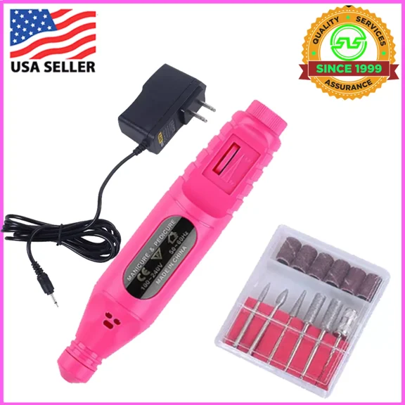 Electric Drill Nail File Acrylic Art Bits Manicure Pedicure Portable Machine Kit