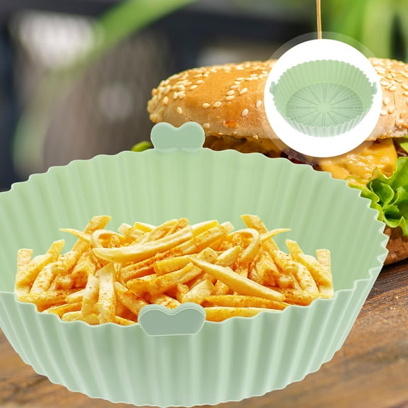 Masteelf Silicone Air Fryer Mat for Kitchen Use HeatResistant Reusable Light Green 9.84x7.09 Inches