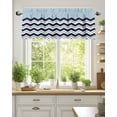 thumbnail image 2 of Curtain Valance for Windows,Abstract Navy Blue Wavy on Blue Kitchen Valances Rod Pocket Short Curtains,Watercolor Water Ripple Window Treatment Panel for Bedroom Bathroom 42x12in, 2 of 9