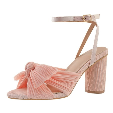 

chaolei Women s Sandals Size 9 Women s Summer Thick Heel High Heel Bow Crossborder Large Size Sandals for Women for the Beach