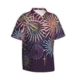 thumbnail image 2 of Uemuo Fireworks2 Printed Regular Fit Short Sleeve Casual Hawaiian Shirt for Men,Aloha shirt,Tropical shirt,Floral print shirt,Vacation Beach shirt-3X-Large, 2 of 9
