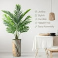 thumbnail image 4 of Artificial Palm Tree in Morden Planter, Fake Areca Tropical Palm Silk Tree for Indoor Outdoor Home Decoration - 66" Overall Tall (Plant Pot Plus Tree), 4 of 5