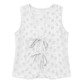 thumbnail image 6 of Women's Tank Tops Solid Color Deep V-Neck Tank Top with Floral Cutout and Tie-Front Detail Boho Style Lazy Slim Fit Daily Casual Outing Business Layering, 6 of 7