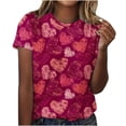 thumbnail image 2 of Lilgiuy Heart Valentines Day Shirt for Women Love Heart Graphic T Shirt Winter Casual Short Sleeve Tee Tops for Outdoor Activities, 2 of 4