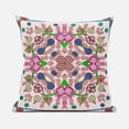 thumbnail image 4 of Paisley Leaf Geo Duo Indoor/Outdoor Pillow in Light Pink Purple Green 28x28, 4 of 6
