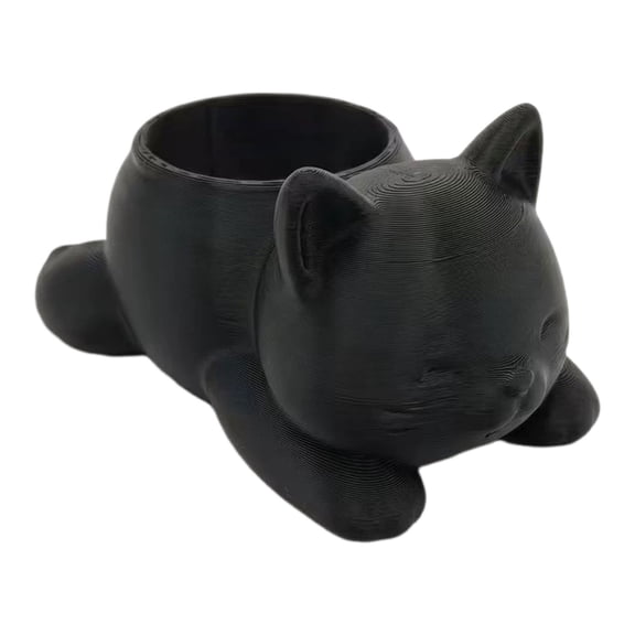 CHELIASD Cute Cat Plant Pot Cute Flower Pots for Succulents Plants Live Indoor Outdoor Planters for Houseplants(Black)
