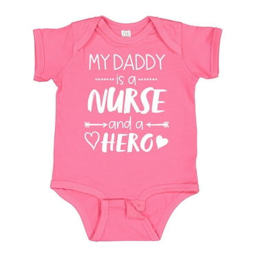 Inktastic My Daddy is a Nurse and a Hero Boys or Girls Baby Bodysuit