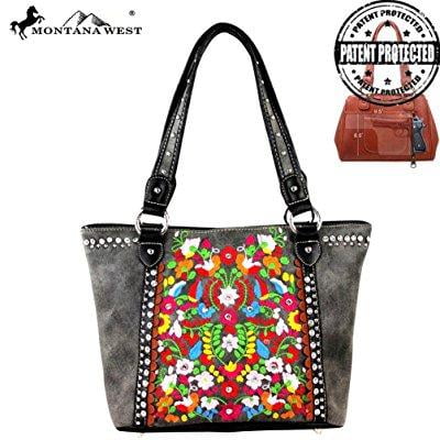 Montana West Embroidered Concealed Carry Tote Bag Montana West Embroidered Concealed Carry Tote Bag Purse Mw264g 8014 Grey
