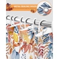 thumbnail image 4 of Thanksgiving Fall Shower Curtain Set ，Waterproof Fabric Shower Curtains Blue White Orange Eucalyptus Leaves Pumpkin Shower Curtains for Bathroom,Bathroom Decor 48"x72", 4 of 7