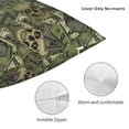 thumbnail image 3 of Fuzoiu Green Skulls Print Square Pillow Cover,Hidden Zipper Design,Luxury Square Pillow Case, Throw Pillow,Couch Cushion-12"x12", 3 of 7