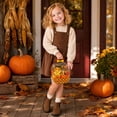 thumbnail image 3 of 20 Pcs Personalized Turkey Pattern Halloween Basket, Clear PVC Candy Storage Bags with Bow, For Thanksgiving Table Display & Fall Favor Prep For Party Organizers-Yellow, 3 of 3