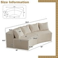 thumbnail image 3 of BUIORD 90.5" Curved Modular Sectional Sofa, Oversize Sponge Corduroy Modular Couch with 4 Pillows for Living Room, Beige, 2 Modules, 3 of 10