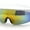 White - Rainbow Mirror, variant on Retro Half Rim Visor Color Mirror Wrap Sport Oversized Plastic Sunglasses Black - Rainbow Mirror