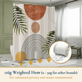 thumbnail image 5 of ComfiTime Boho Shower Curtain with Hooks – Heavy-Duty, Weighted-Hem Fabric Bathroom Curtain, Water-Repellent, Machine-Washable, Fade-Resistant, Abstract Leaves Design, 72 x 72, 5 of 10