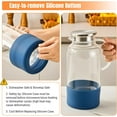 thumbnail image 2 of SUMMIT Water Pitcher with Silicone Base 61oz/ 1.8L, Hot& Cold Glass Pitcher with Lid and Handle, Glass Carafe with Lid for Coffee, Juice, Lemonade and Milk (blue), 2 of 12