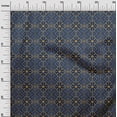 thumbnail image 3 of oneOone Velvet Blue Fabric Geometric Fair Isle Pattern Sewing Material Print Fabric By The Yard 58 Inch Wide, 3 of 4