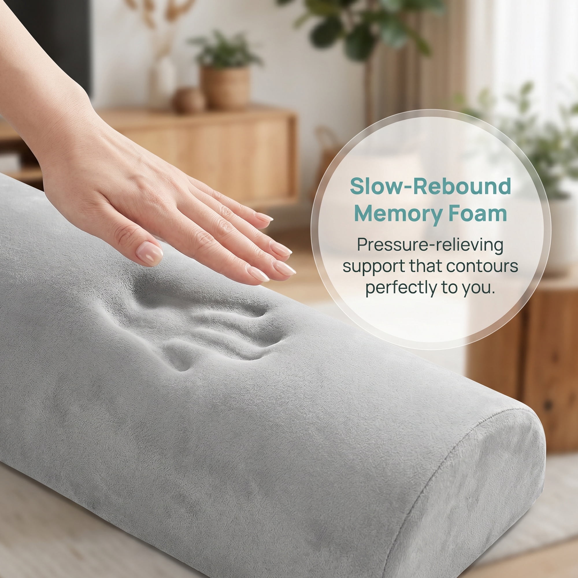 Unique Bargains Neck Pillow Foam Cervical Support for Sleeping Gray 12.6"x7.9"x3.5"