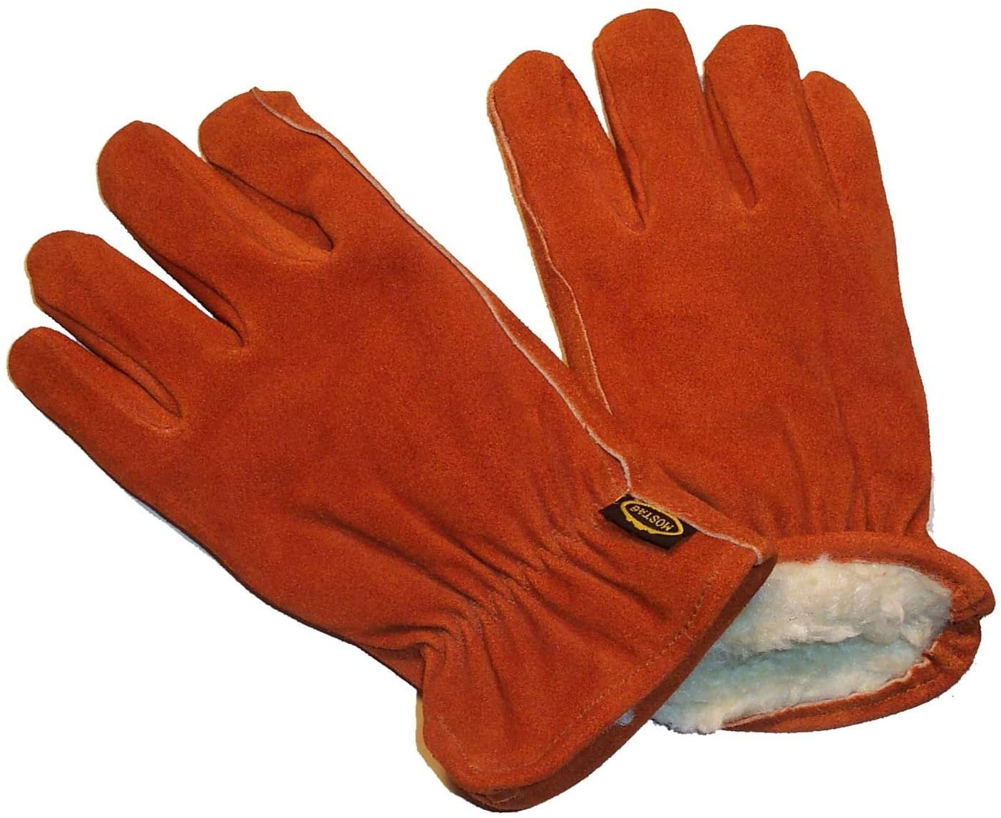 Motorcycle Leather Winter Gloves Cowhide Heavy Duty Lined With Pockets 