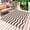 White Brown, variant on Cream Moire Outdoor Rug 5x8 Ft - Reversible Patio Rug Outdoor Camping Rugs, Water Ripple Stripe Farmhouse Washable Indoor Outdoor Area Rugs, Non-Slip Outdoor Carpet Runner for Deck/Porch