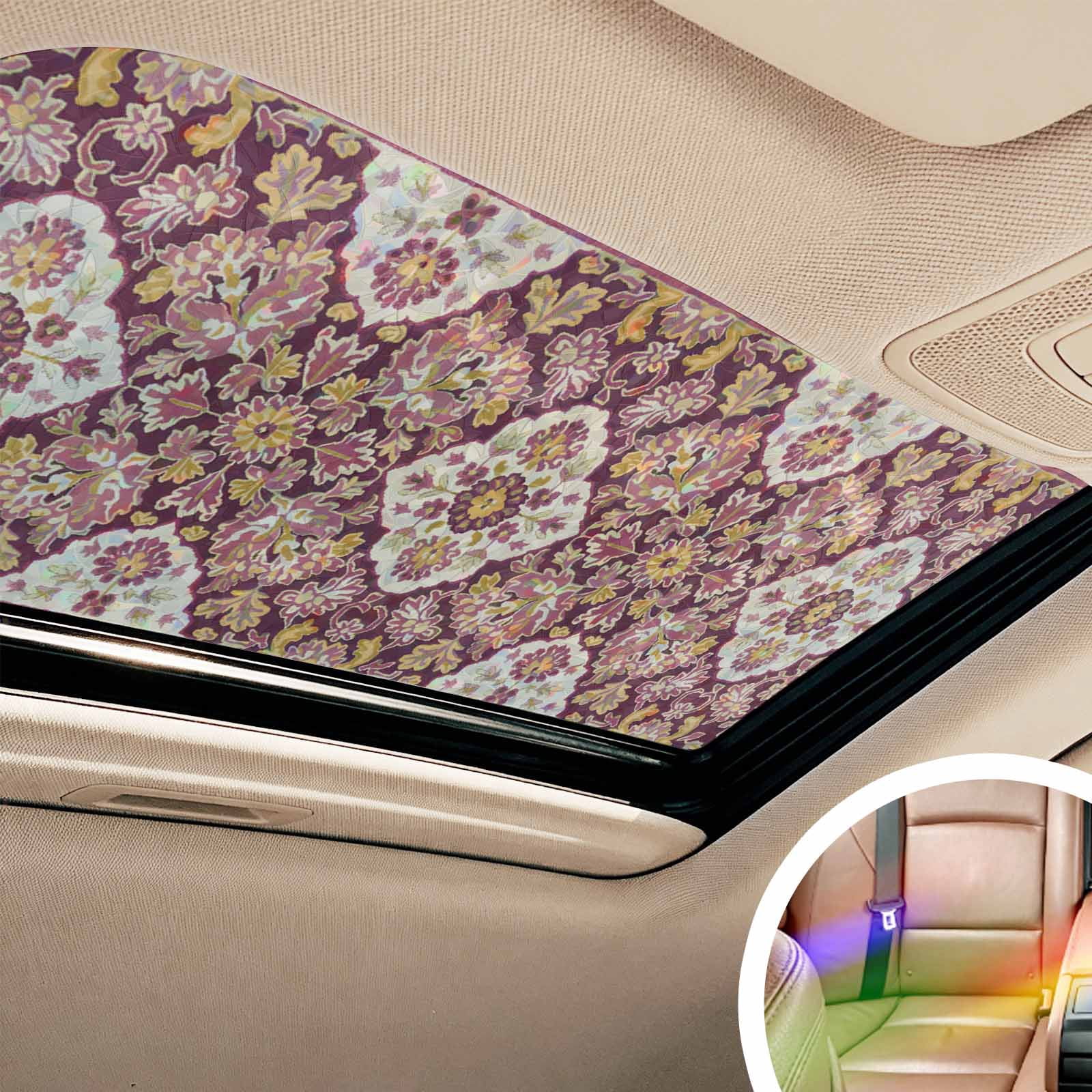 Red Boho Window Privacy Film Stain Glass,Reusable Decorative Rainbow Window Film,Country Vintage Aesthetic Ethnic Aesthetics Static Cling Sun Blocking Stickers Decals Covers 19.6" x 39.3" (2pcs)