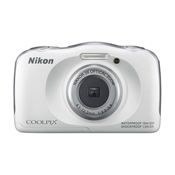 Restored Nikon COOLPIX S33 Waterproof Digital Camera (White)
