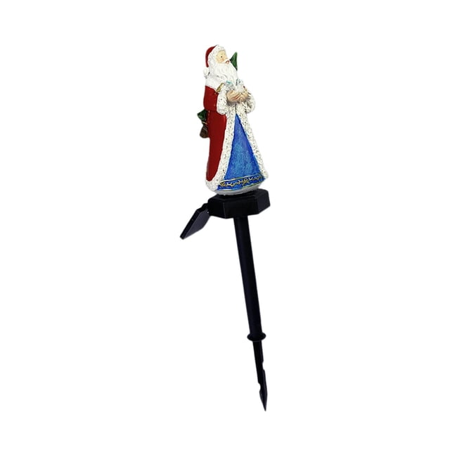 Lámpara solar navideña con forma de estaca, lámpara solar para jardín al aire libre, figura de Papá Noel, decoración para césped de parque, patio, ent Estilo C
