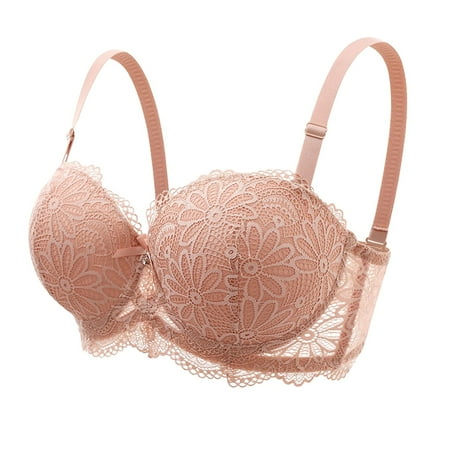 HYSYSB Lace Bra balconette Bras for Women plus Size Sports Bra compression Bra cut Bra Underwear Bralette Crop Top Female Bra Brassiere Bra Thin Cup Bra Unpadded Bra square Neck Bra Beige 95