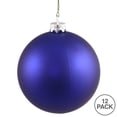 thumbnail image 3 of Vickerman 2.75" Christmas Ornament Ball, Cobalt Blue Matte Finish, Shatterproof Plastic, UV Resistant, Holiday Christmas Tree Decoration, 12 Pack, 3 of 5
