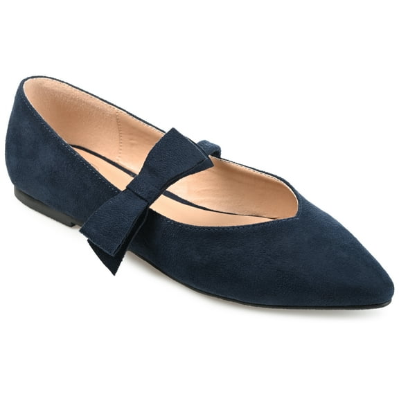Journee Womens Aizlynn Ballet Pointed Toe Slip On Dress Flats, Widths Available