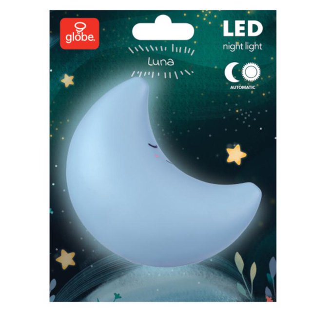 Luz nocturna Globe Electric, automática, enchufable, con forma de luna LED (paquete de 4)