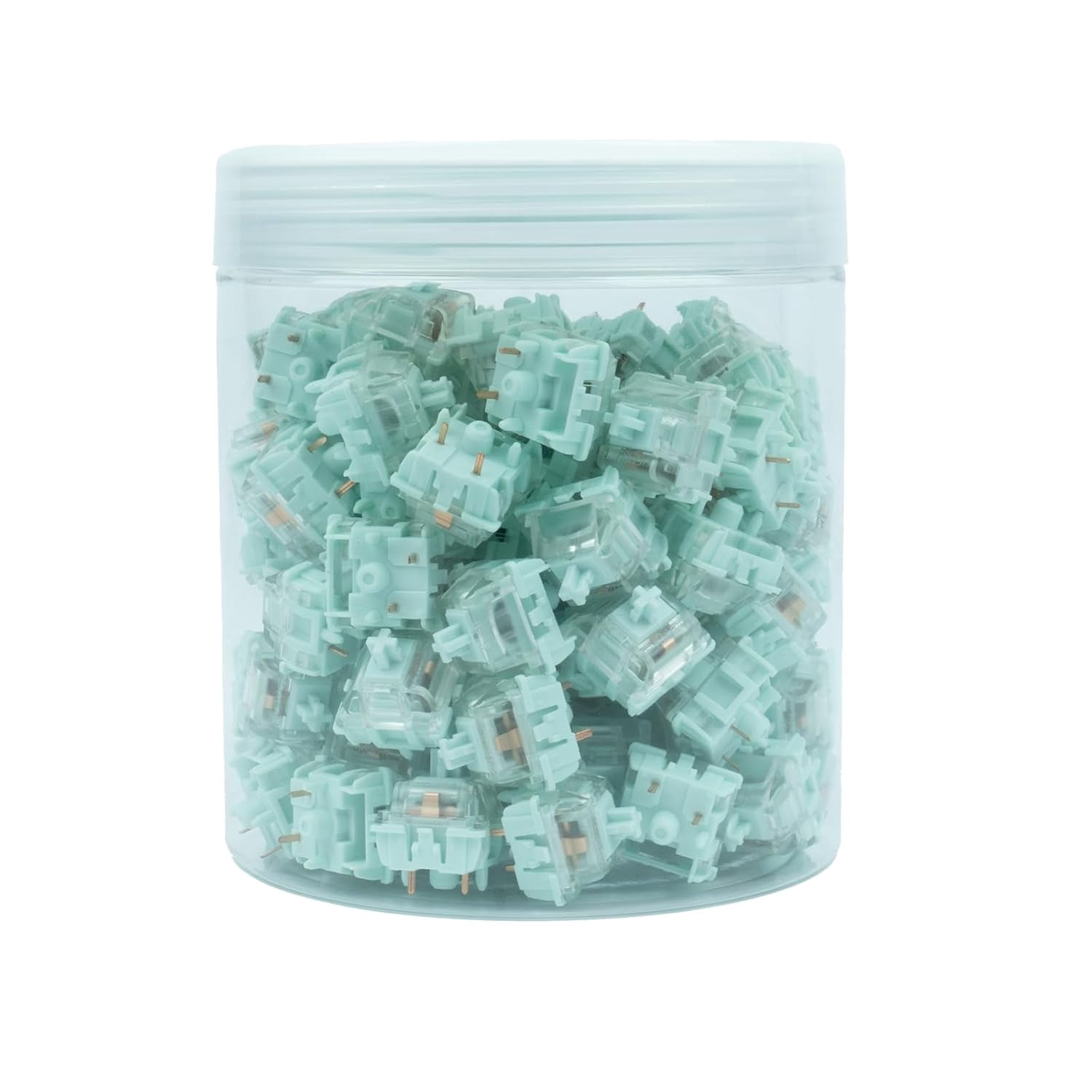 GATERON Jelly Series Keyboard Switches, Linear Tactile Silent RGB LED 5 Pin Factory Pre-lubed Full POM Key Switches for MX Mechanical Keyboard (mint,110pcs)