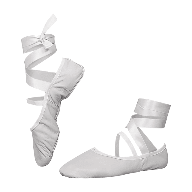 Zapatilla De Ballet De Piel Suela Corrida Negro y Blanco 15 a 30 blanco 16.5 Damaris Alberlui BALLET SUELA CORRIDA