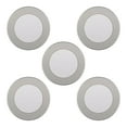 thumbnail image 1 of GE Set of 5 Dimmable Modern Corded Electric Plastic LED Puck Lights, Silver, 1 of 7
