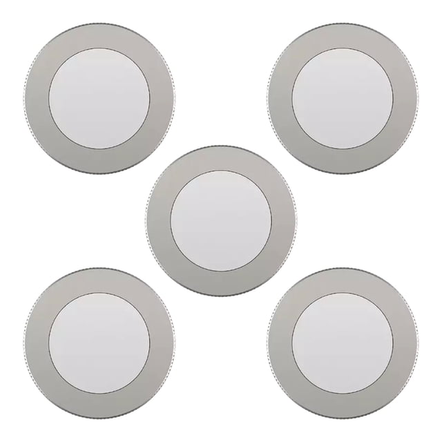 GE Set of 5 Dimmable Modern Corded Electric Plastic LED Puck Lights, Silver