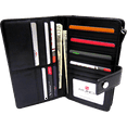 thumbnail image 4 of Faux Vegan Leather Women Personal SECRETARY ORGANIZER Mundi Fat Wallet Flap RFID Ladies p780s Black, 4 of 5