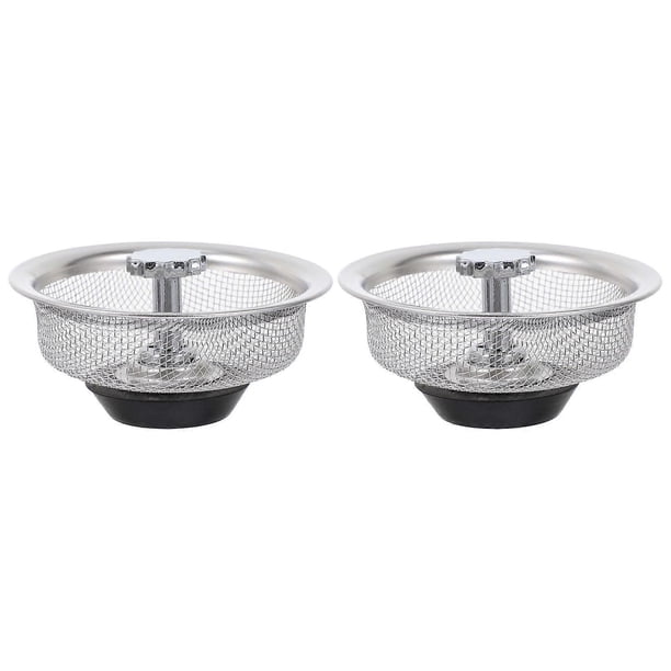 2pcs Stainless Steel Sink Drain Strainer Kitchen Sink Stopper Sink Strainer Mesh