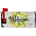 thumbnail image 2 of Wooden Wreath Lemon Leaves Magnetic Mailbox Cover Mailbox Wraps Post Classic Monogram Letter Box Cover Mailwraps Standard Size 25.5" X 21, 2 of 6
