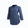 thumbnail image 4 of Robe Décontractée en Jean à Manches Longues pour Femmes, Col Rabattu, Ample, 4 of 7