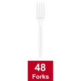 Great Value Everyday Disposable Plastic Forks, White, 48 Count
