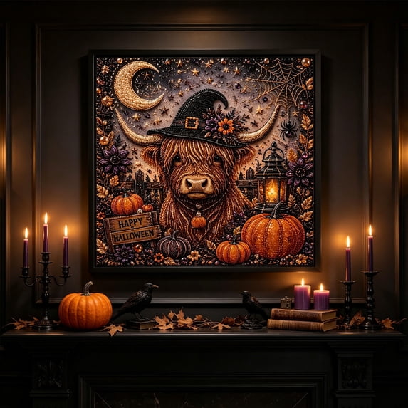 Halloween Ghost Pearl Art DIY Kit, Ghost Diamond Art Craft Kit with Crystal Pearl Beads, 3D Pearl Mosaic Craft Set, Beginner Friendly Handmade Canvas Art for Fall Home Decor(2-G)