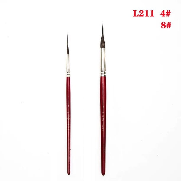 Squirrel Hair Long Needle-Sharp Liner Paint Brush Artist Fine Point Detail Rigger Brushes For Acrylic Oil Watercolor Painting He Qiyong unisex