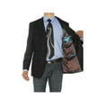 thumbnail image 5 of LN LUCIANO NATAZZI Mens Two Button Notch Lapel Blazer Modern Fit Suit Jacket Black, 5 of 5