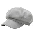 thumbnail image 4 of QTSHPN Womens Beret Hat Solid Color Eight Beret Hat Small Face Versatile Daily Fashion Classic French Women's Hats Grey One Size, 4 of 4