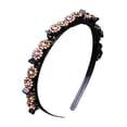 thumbnail image 2 of Zhaomeidaxi 2 Pieces Beaded Hair Headbands and Hair Clips Set Stylish Double Bangs Hairstyle Hairpin Headband Elegant Faux Pearl Braided Headbands  for Women Girls, 2 of 3